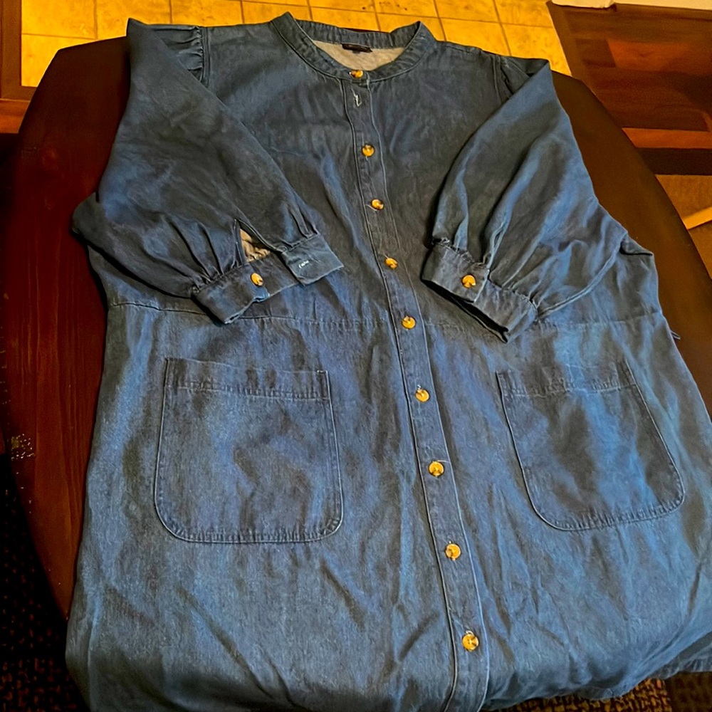 Blue, jean long sleeve mini dress